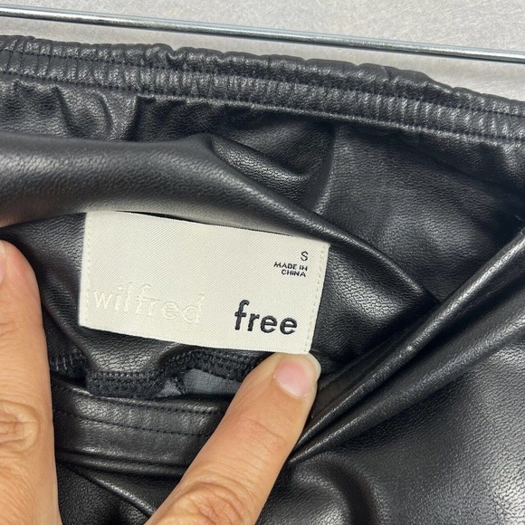 Wilfred Free Daria Vegan Leather Leggings Small Black Pull On High Waisted - Picture 7 of 13